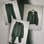 Compleu Din Doua Pese,Cu Perle,Verde Inchis