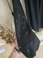 Compleu Din Doua Piese,Cu Perle,Negru - imagine 2