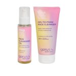 Set Gen-Zen Skin Care Step 01 Face Cleansing Oil și Step 02 Gel-to-Foam Face Cleanser.